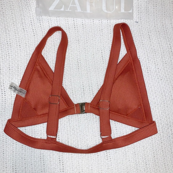 ZAFUL Rust Ribbed/Textured bikini - Picture 3 of 4